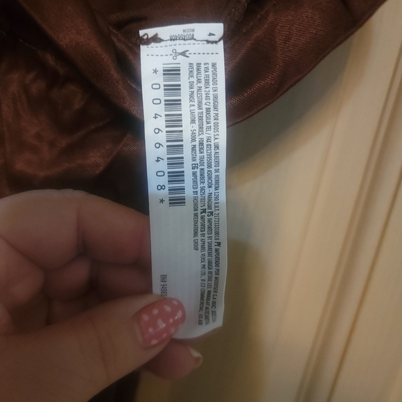 Misses Sz M Forever 21 NWT Brown Silky Pants Wide Leg - Picture 6 of 7